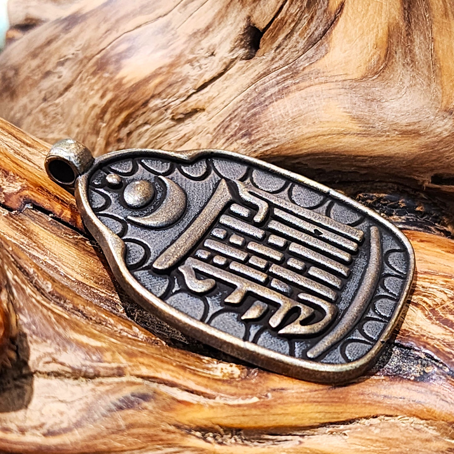 The Karma Shield - Tibetan Silver Kalachakra Mantra Pendant
