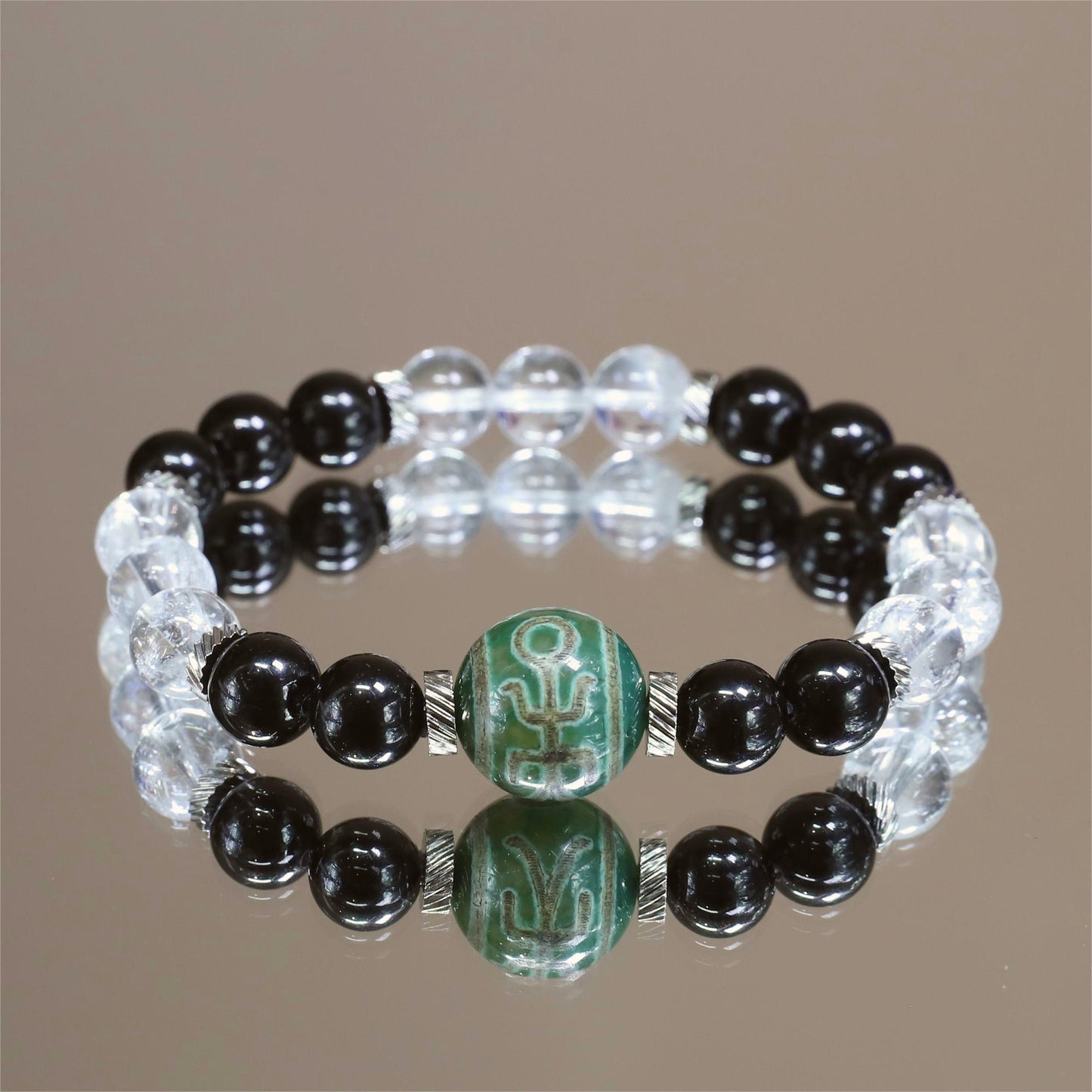 The Aegis Light - Hypersthene + Clear Azeztulite Bracelet (Protection)