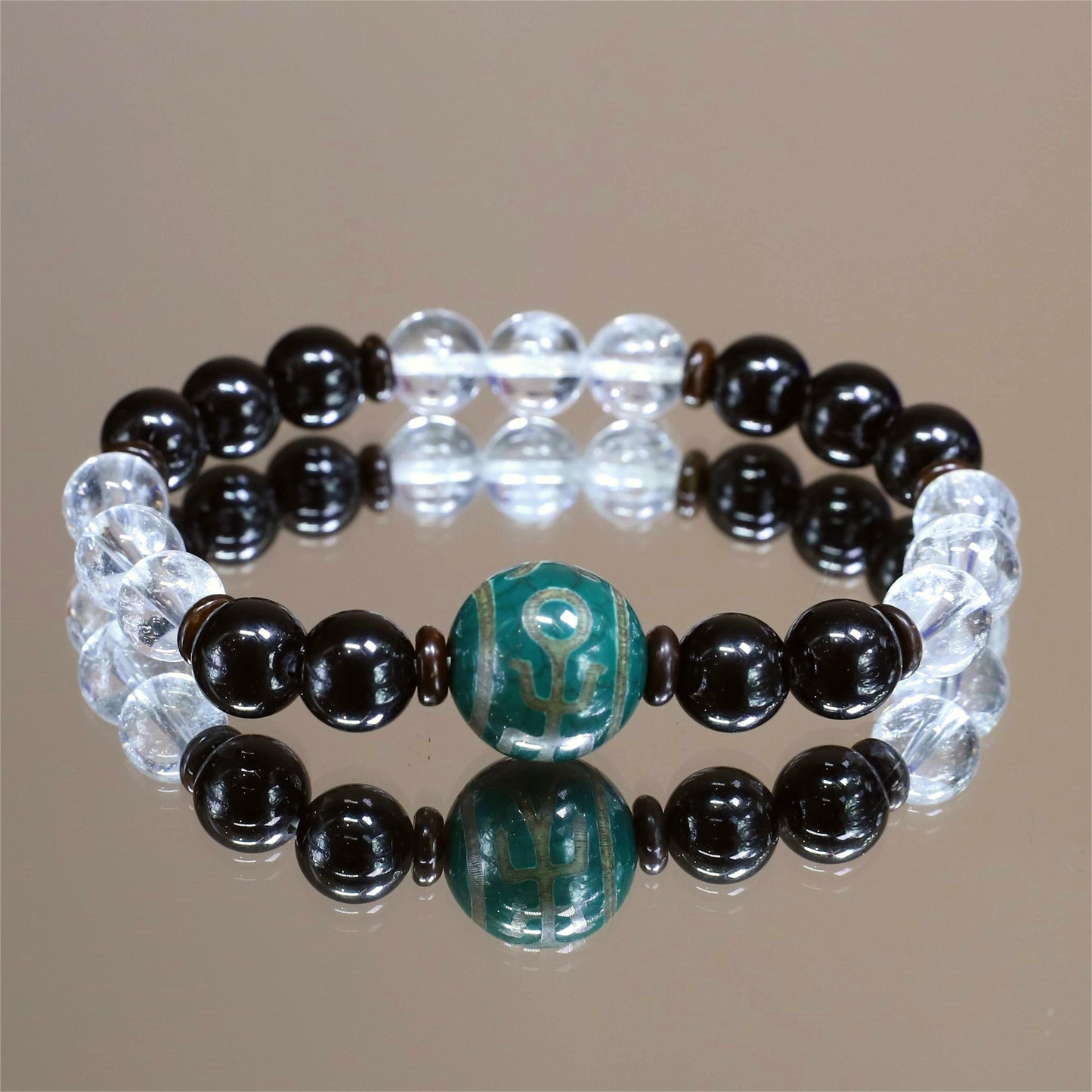 The Aegis Light - Hypersthene + Clear Azeztulite Bracelet (Protection)