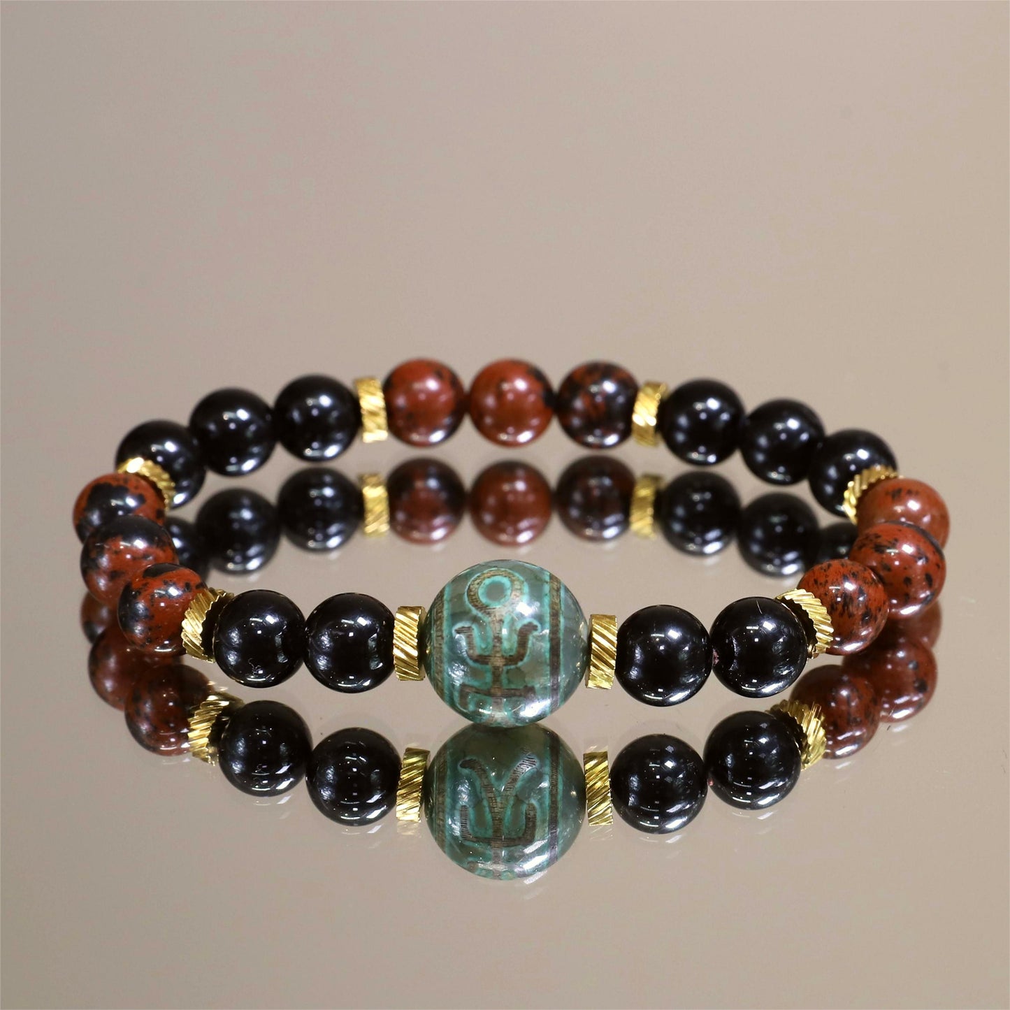The Rooted Strength - Mahogany Obsidian Bracelet