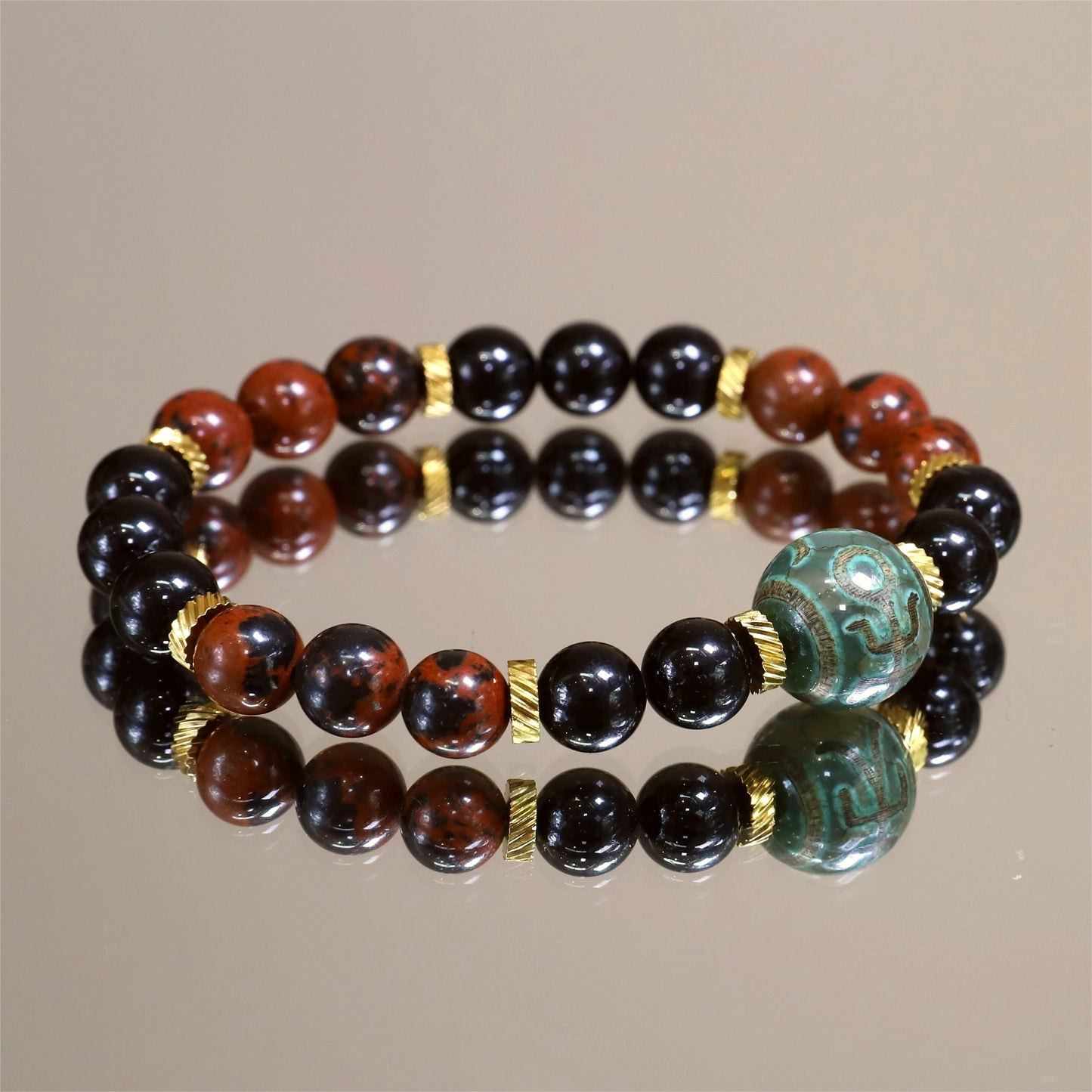 The Rooted Strength - Mahogany Obsidian Bracelet