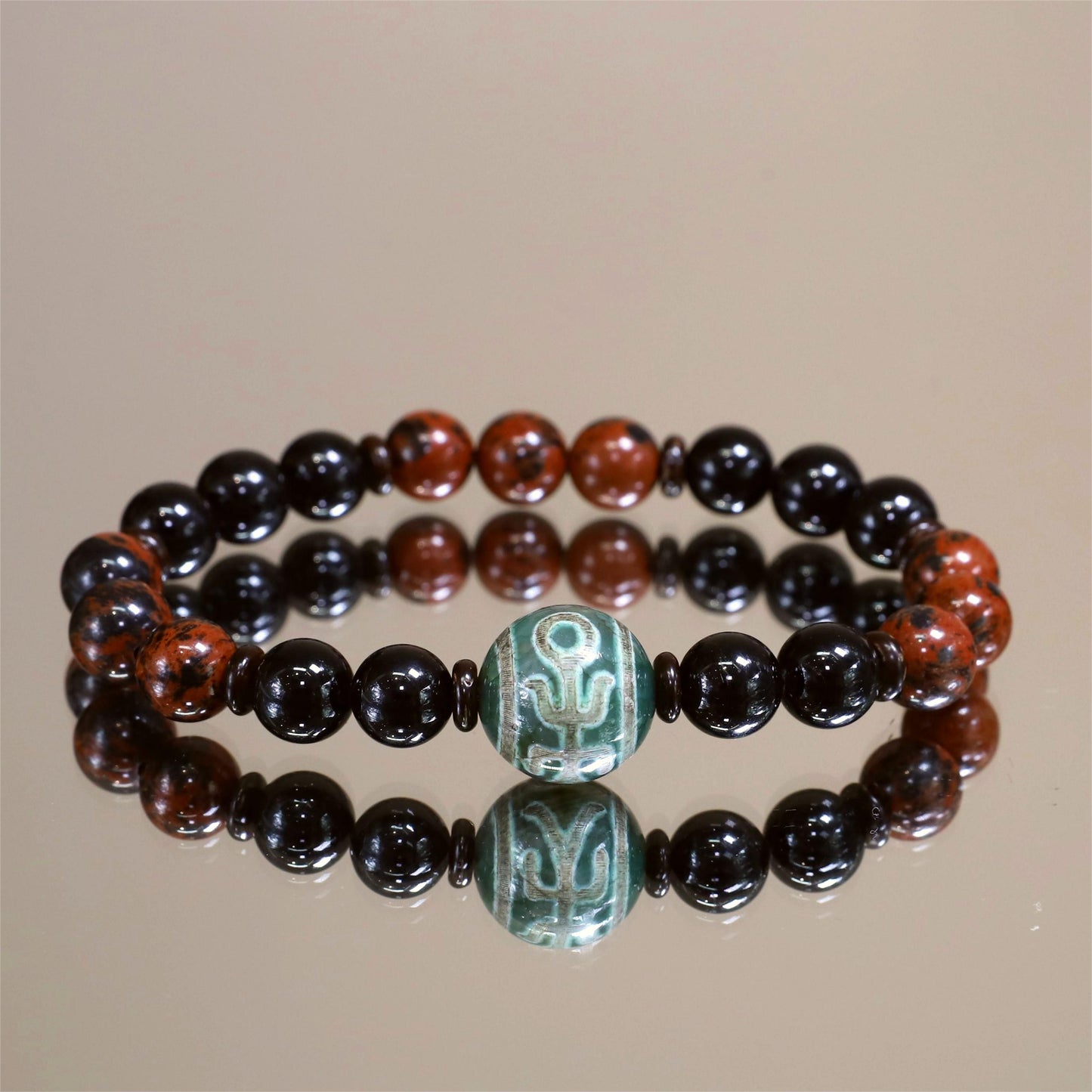 The Rooted Strength - Mahogany Obsidian Bracelet