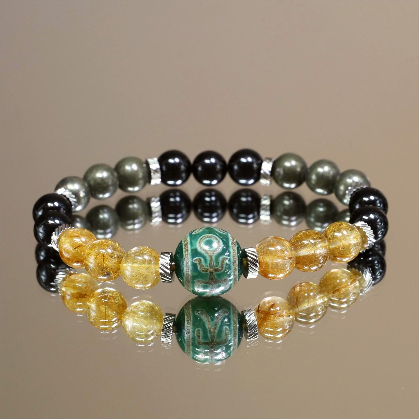 The Golden Prosperity - Golden Rutiles + Pyrite Bracelet (Wealth/Luck)