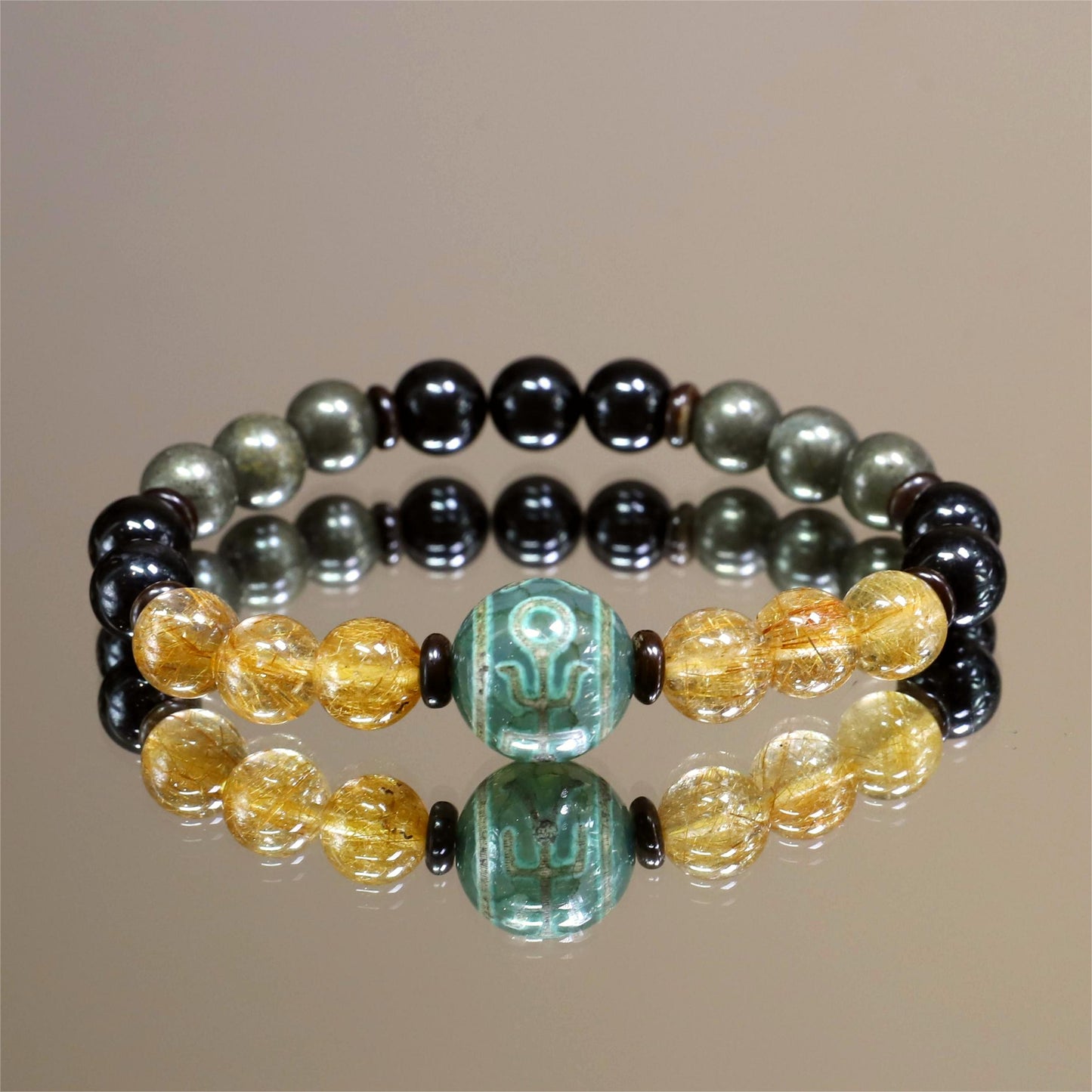 The Golden Prosperity - Golden Rutiles + Pyrite Bracelet (Wealth/Luck)