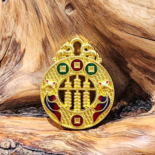 Tibetan Twin Fish Abacus Pendant