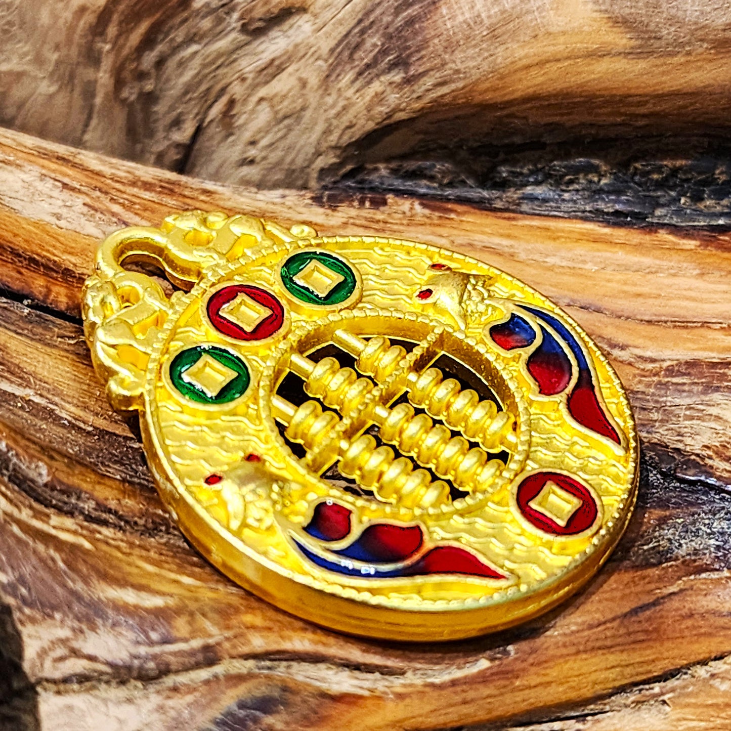 Tibetan Twin Fish Abacus Pendant