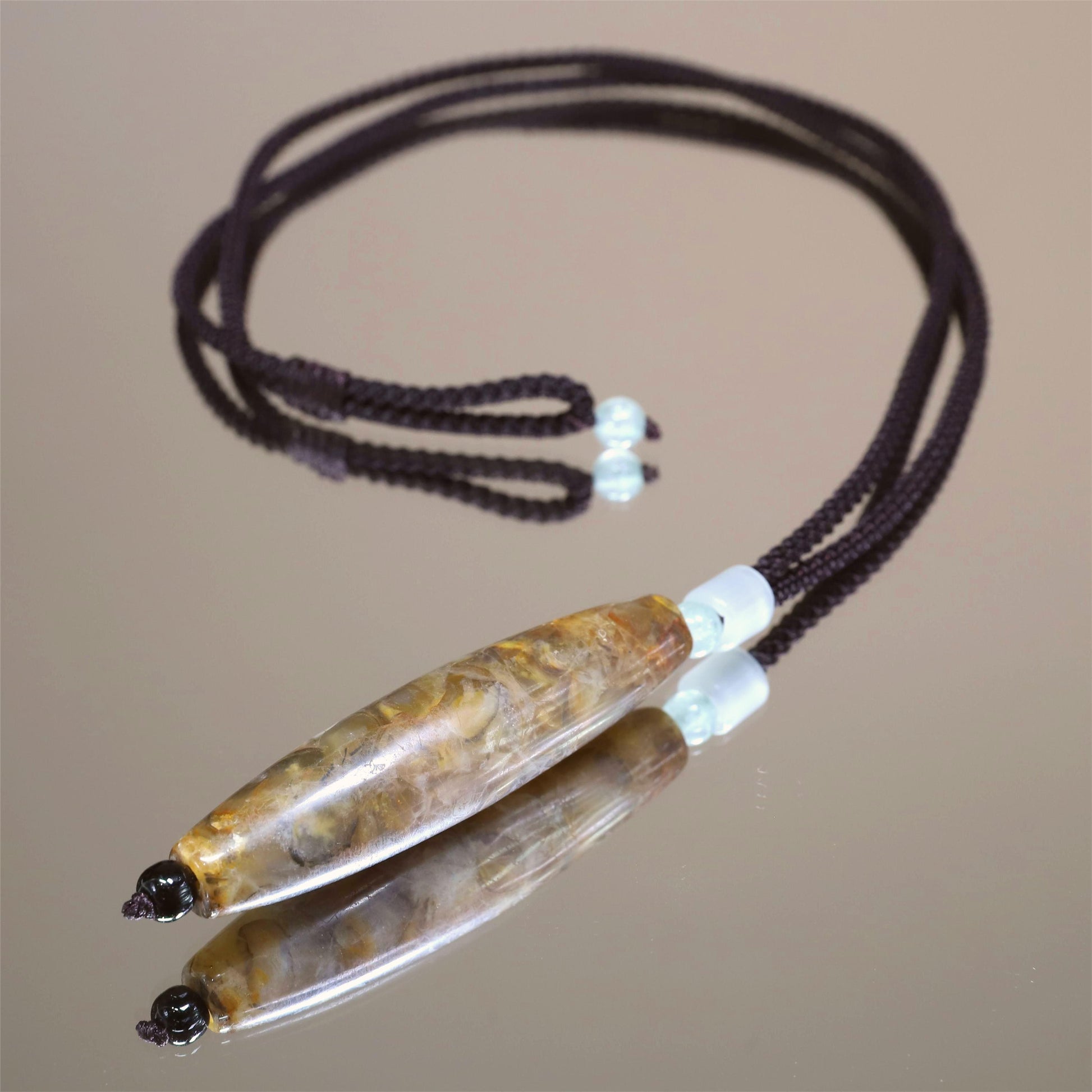 The Primordial Essence - Ammonite Dzi Necklace