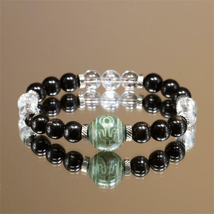 The Aegis Light - Hypersthene + Clear Azeztulite Bracelet (Protection)