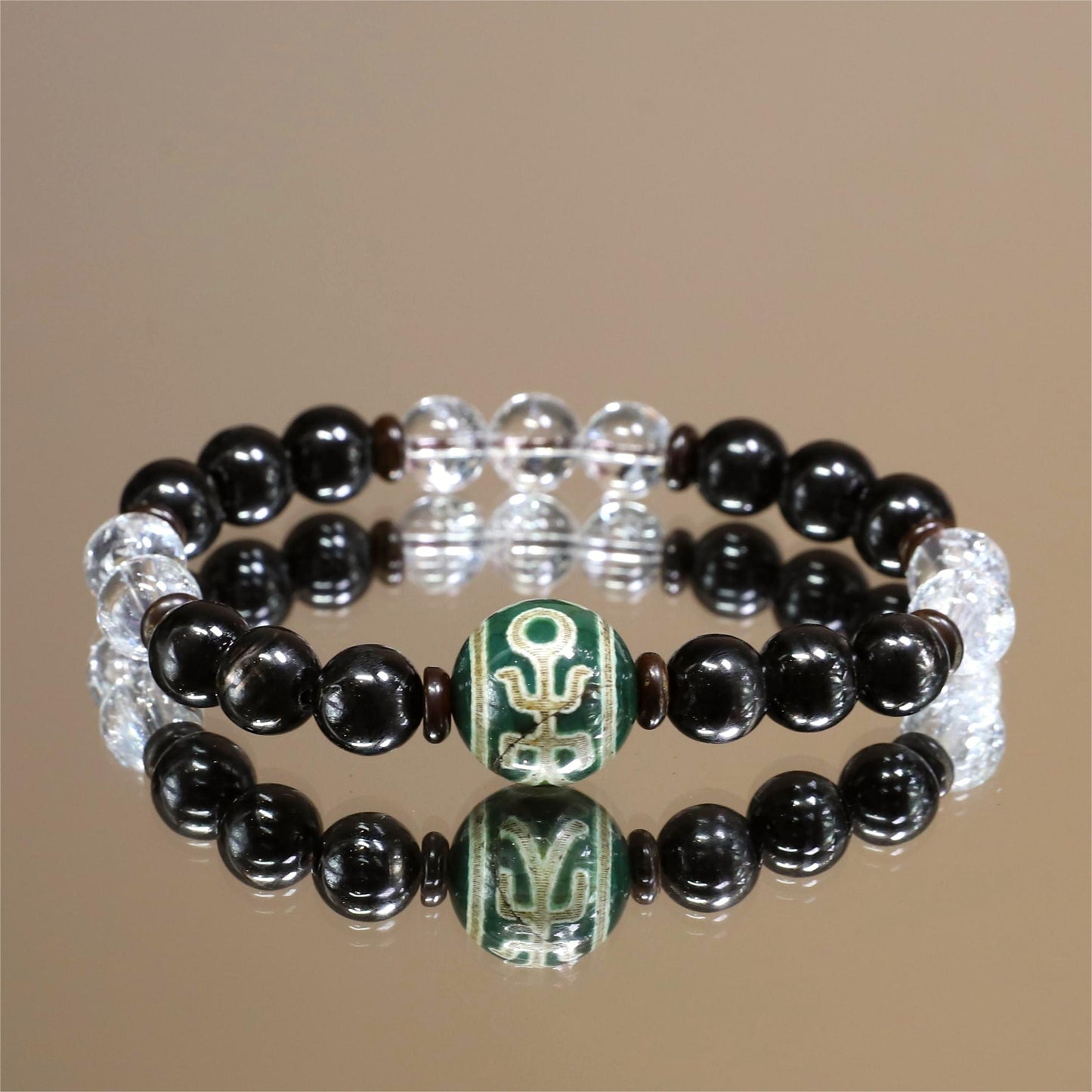 The Aegis Light - Hypersthene + Clear Azeztulite Bracelet (Protection)